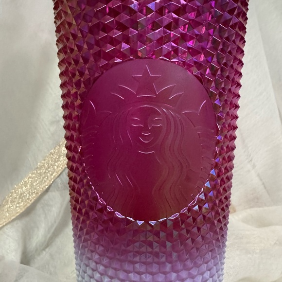 Starbucks Fuchsia and Lavender Studded Tumbler with Gold Lid - Picture 2 of 2